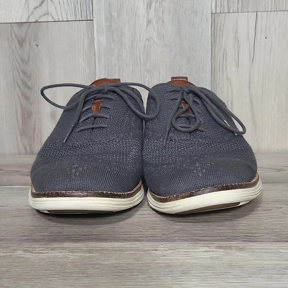 Cole Haan Original Grand Grey‎ Fabric Leather Lace Up Oxford Shoes Mens 9.5